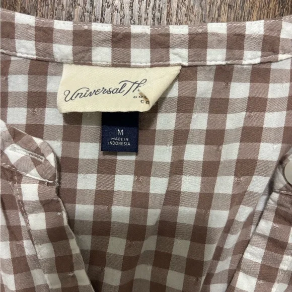Universal Thread Brown and White Gingham Maxi Dress - Picture 3 of 4